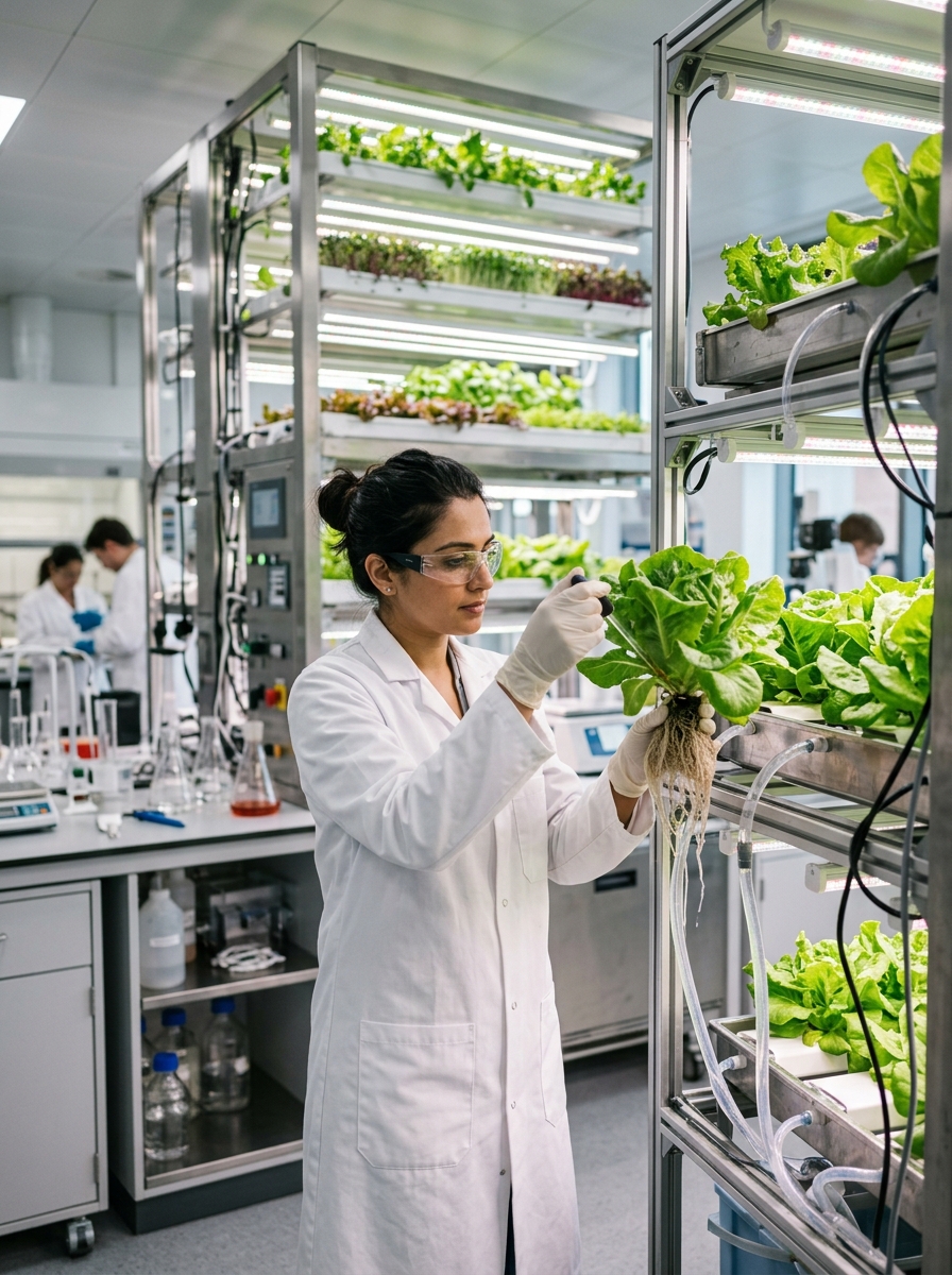 A depiction of advanced food technology innovations